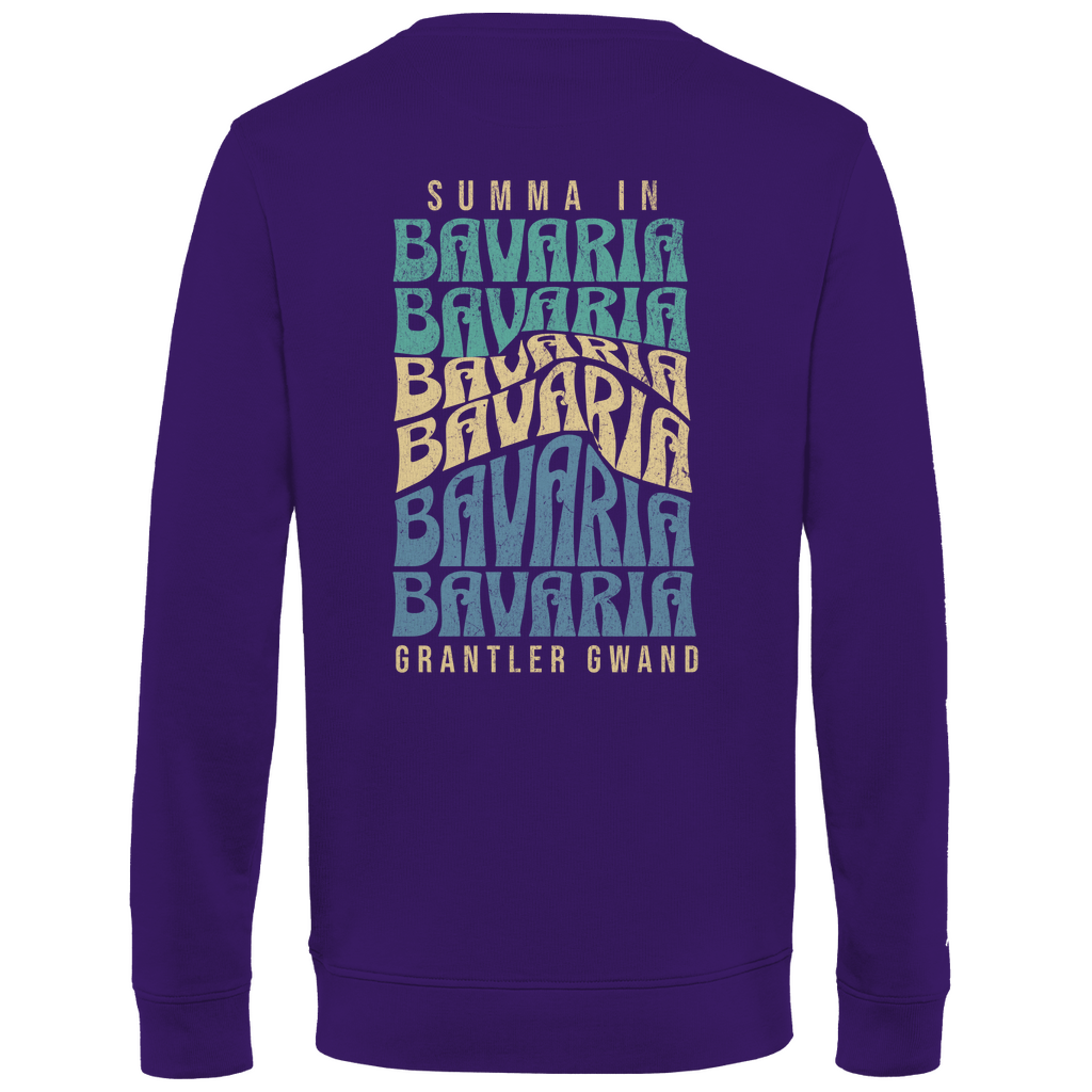 Herren Premium Bio Sweatshirt Summa in Bavaria - Grün/Gold/Blau BACKPRINT