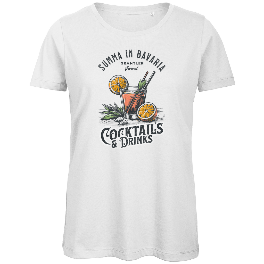 Bayerisches Damen Premium Bio T-Shirt Summa in Bavaria - Cocktail & Drinks - Grantler Gwand