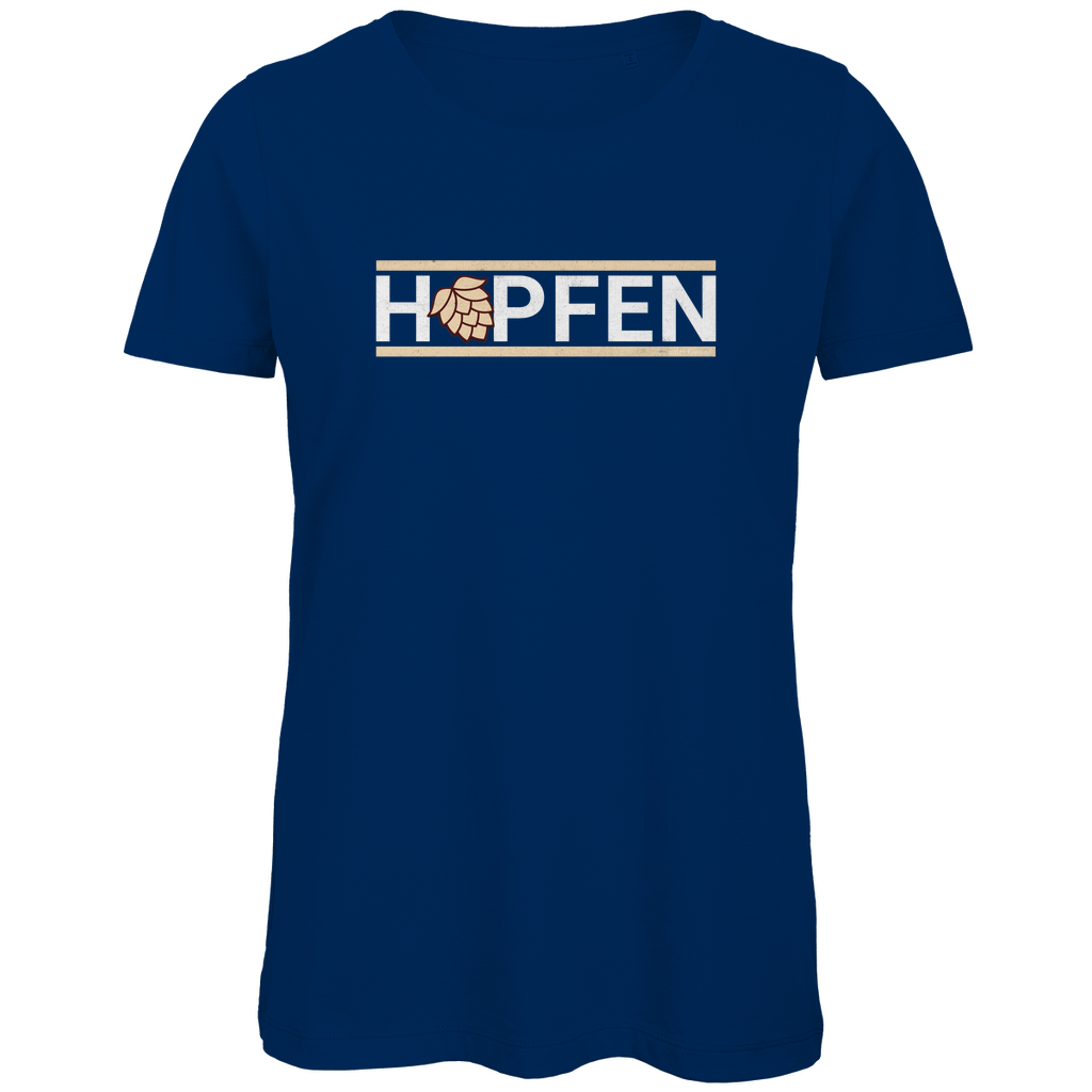 Bayerisches Damen Premium Bio T-Shirt Hopfen - gold - Grantler Gwand