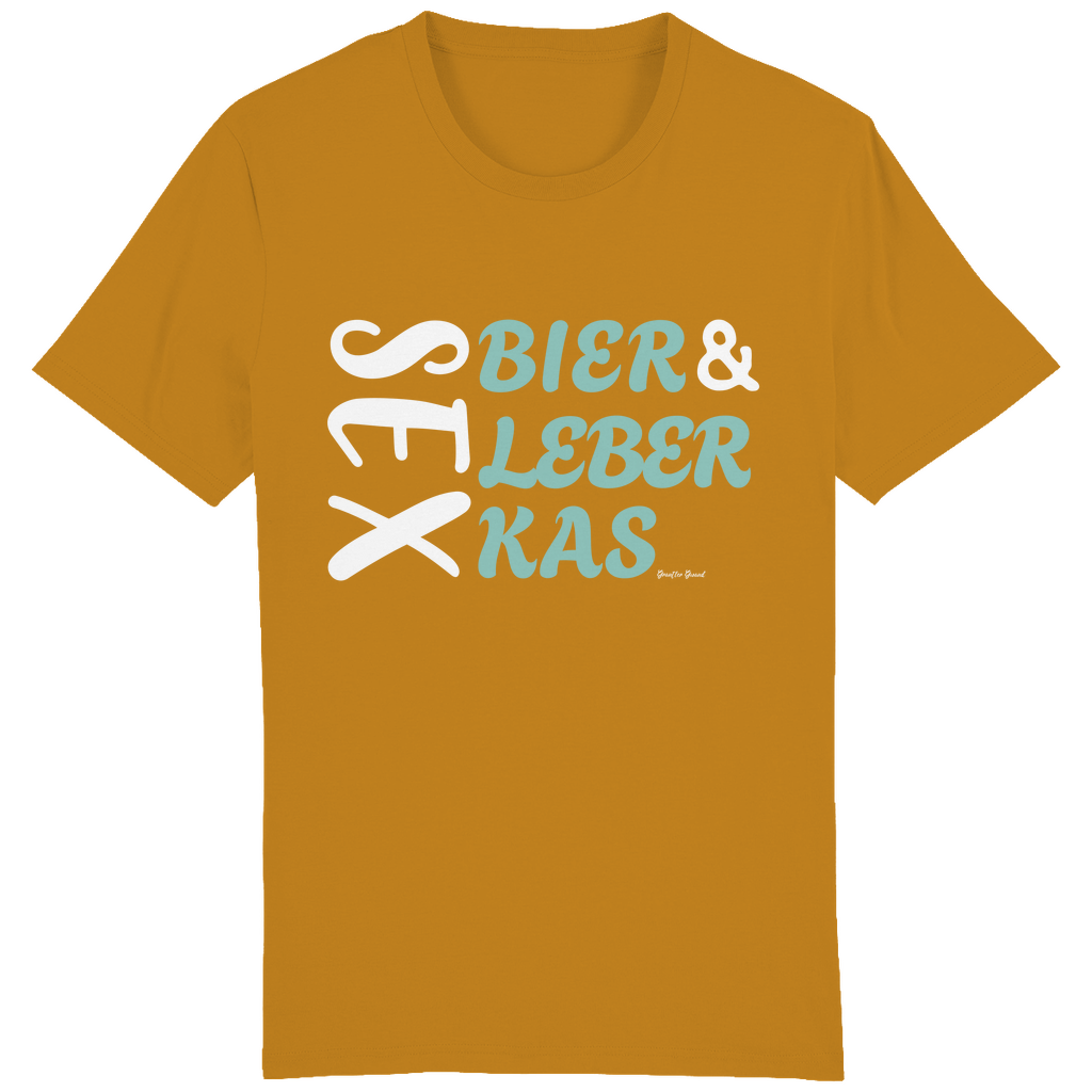 Bayerisches Herren T-Shirt Sex, Bier, Leberkas - grün/weiß - Grantler Gwand