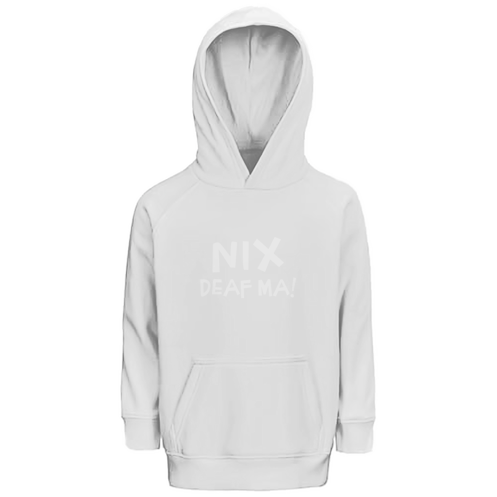 Bayerischer Kinder Premium Bio Hoodie Nix deaf ma - weiß - Grantler Gwand