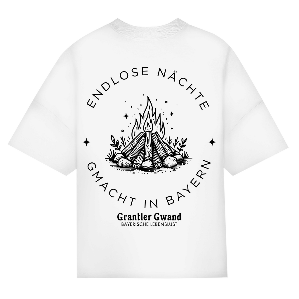 Bayerisches Oversize T-Shirt Unisex - Endlose Nächte - Gmacht in Bayern - Grantler Gwand