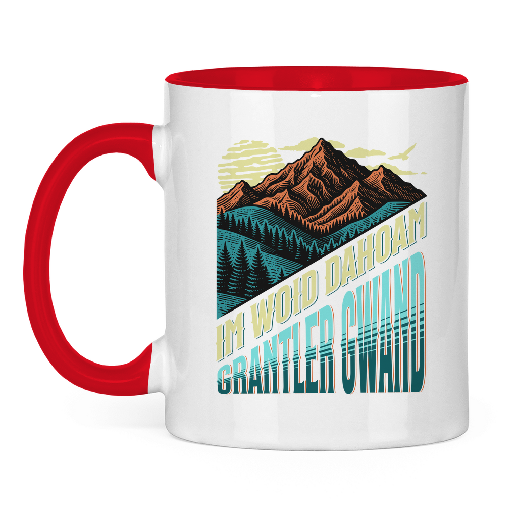 Tasse zweifarbig Im Woid dahoam - grün