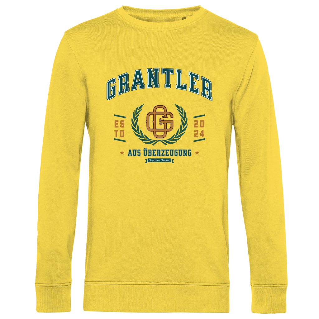 Herren Premium Bio Sweatshirt Grantler aus Überzeugung - grün/gold