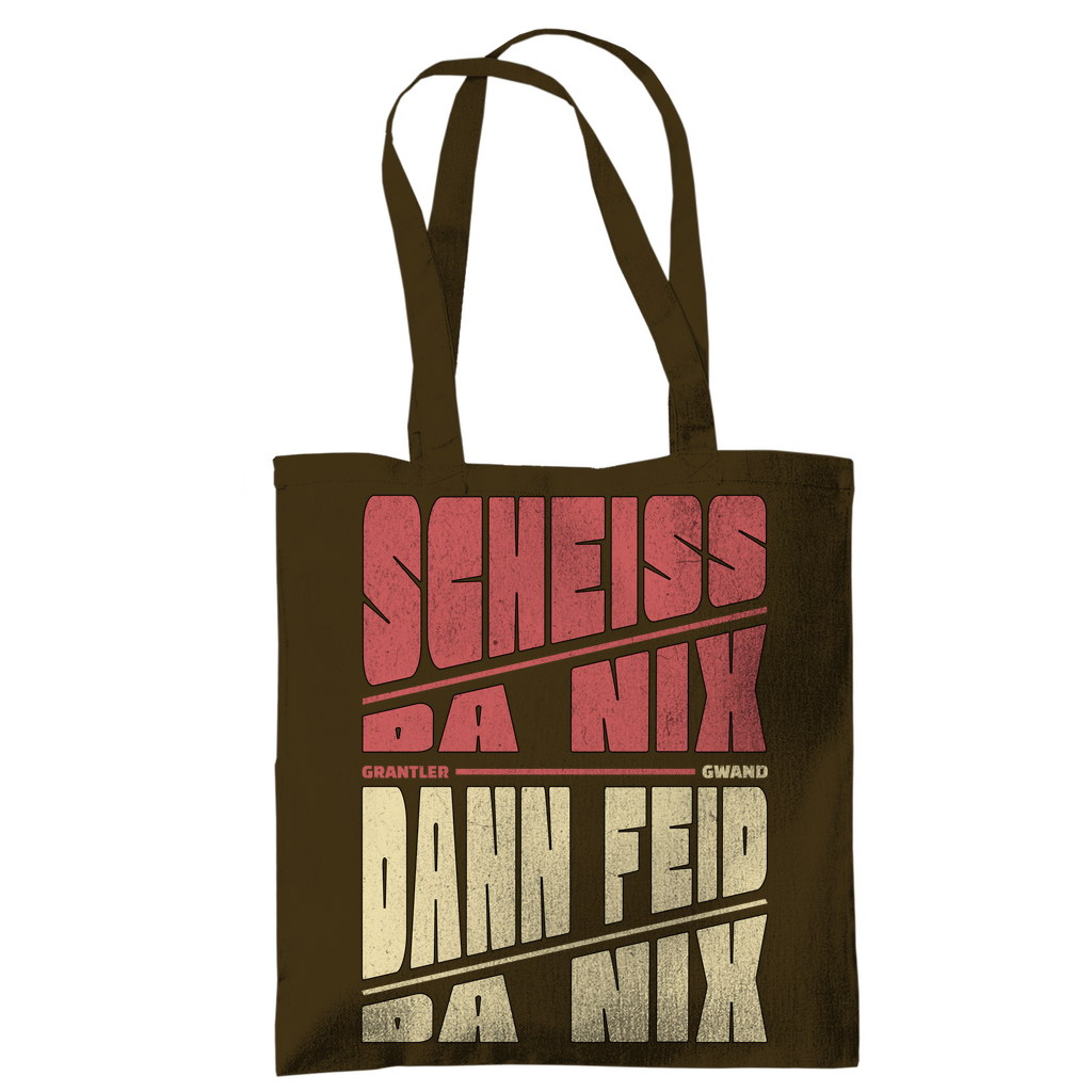 Bayerische Tragetasche - Scheiss da nix, dann feid da nix - rot/beige - Grantler Gwand