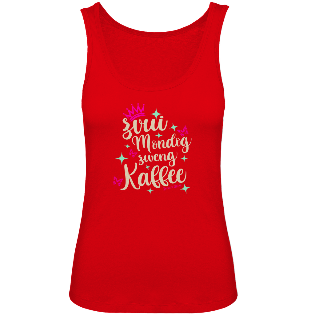 bayerisches Damen Premium Organic Tank Top Z´vui Mondog, z´weng Kaffee - Grantler Gwand