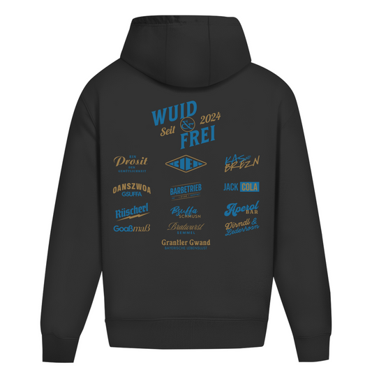 Bayerischer Heavy Oversize Hoodie Unisex - Wuid & Frei Dorfleben - Grantler Gwand