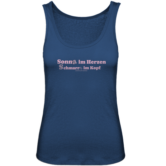 Bayerisches Damen Premium Organic Tank Top Sonna im Herzen - Rosa - Grantler Gwand