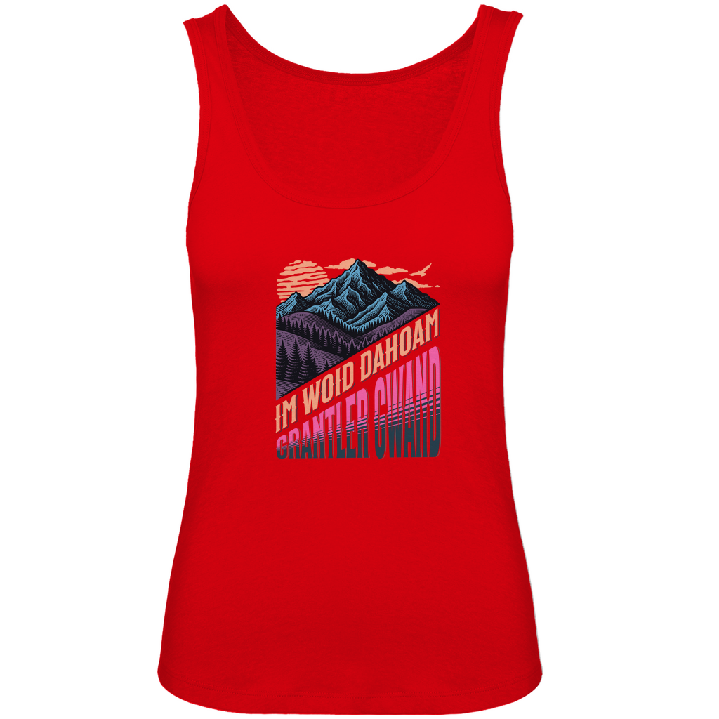 Bayerisches Damen Premium Organic Tank Top Im Woid dahoam - pink - Grantler Gwand