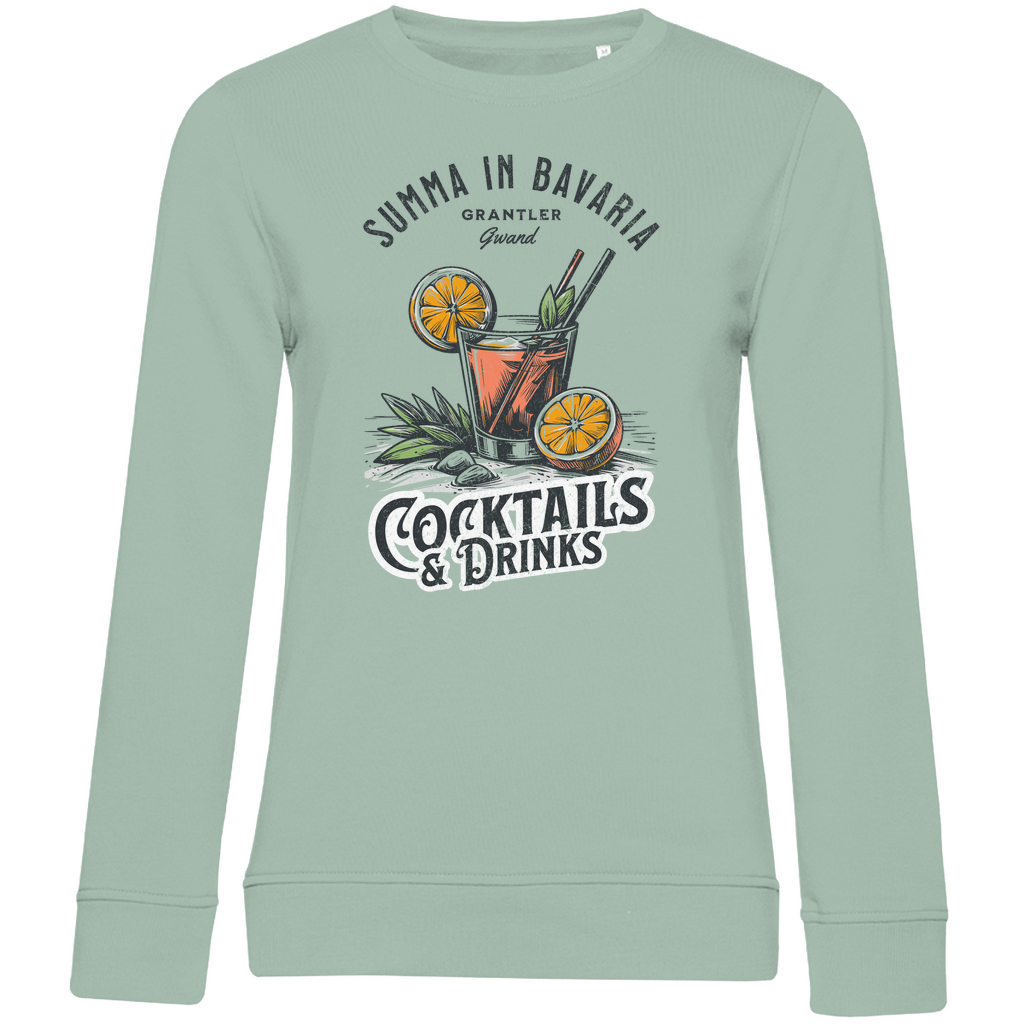 Bayerisches Damen Premium Bio Sweatshirt Summa in Bavaria - Cocktail & Drinks - Grantler Gwand