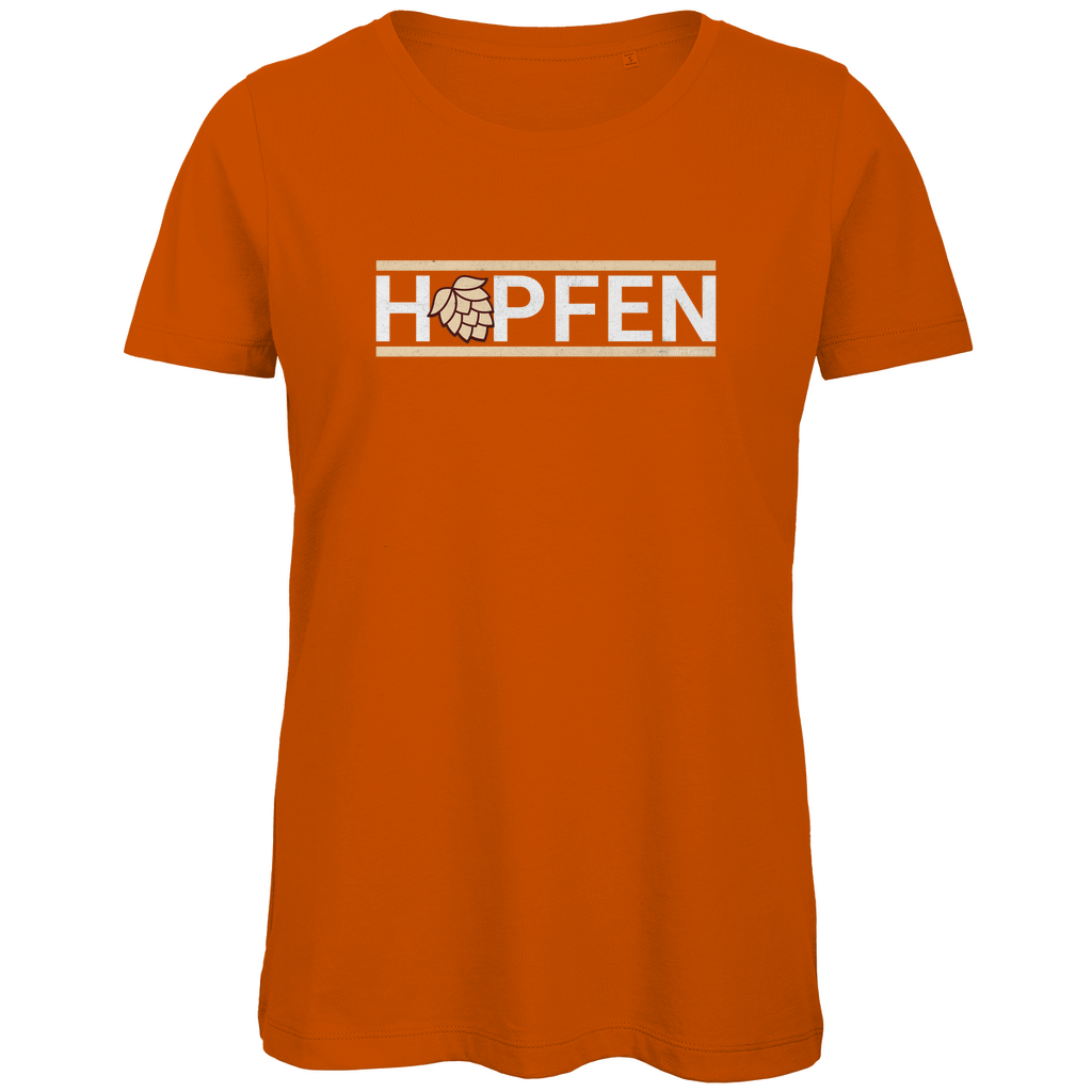 Bayerisches Damen Premium Bio T-Shirt Hopfen - gold - Grantler Gwand