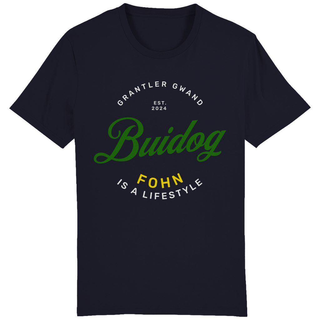 Bayerisches Herren T-Shirt Buidog fohn - gelb/grün - Grantler Gwand