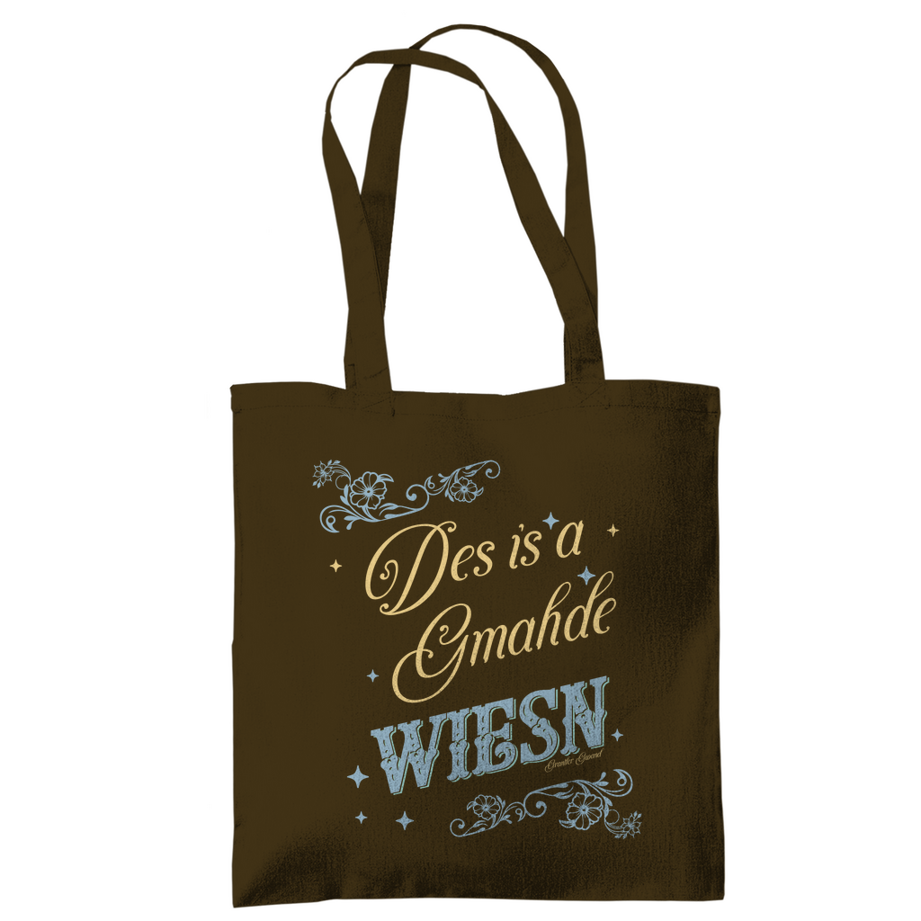 Bayerische Tragetasche Des is a gmahde Wiesn - grün/gold - Grantler Gwand