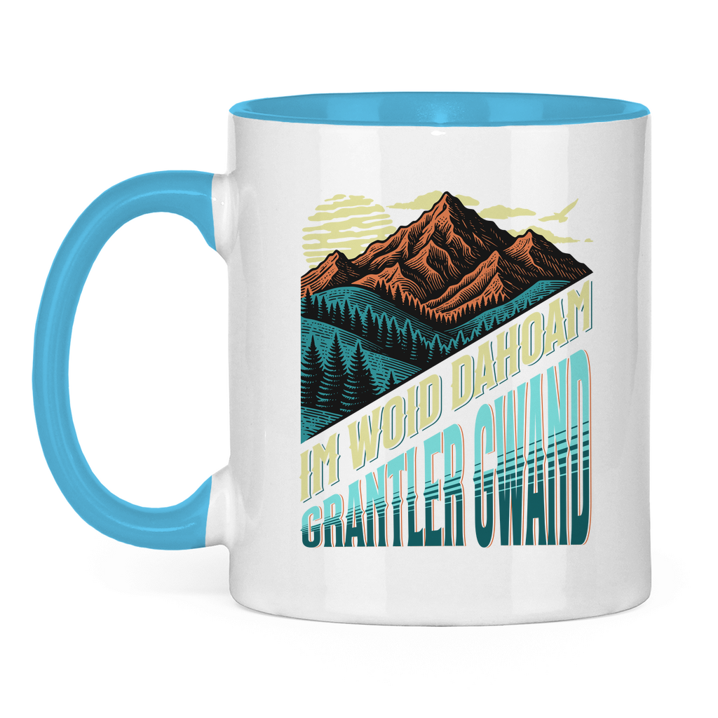 Tasse zweifarbig Im Woid dahoam - grün