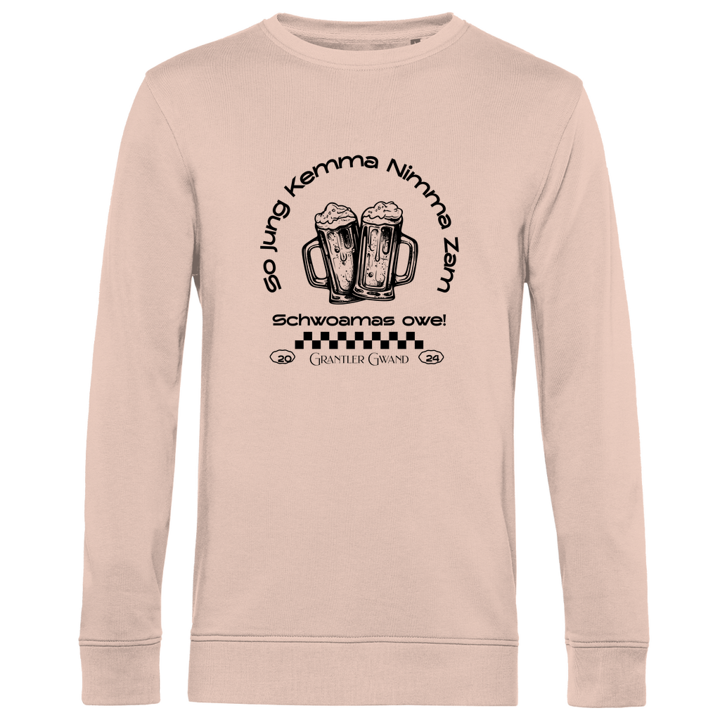 Herren Premium Bio Sweatshirt So jung kemma nimma zam, schwoamas owe - schwarz