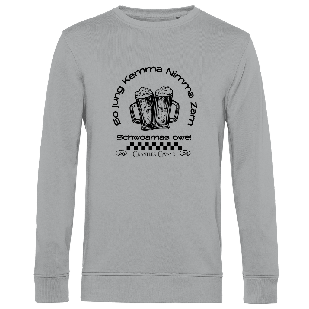 Herren Premium Bio Sweatshirt So jung kemma nimma zam, schwoamas owe - schwarz