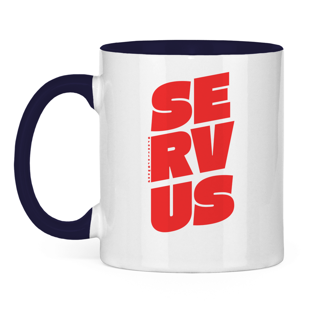 Tasse zweifarbig Servus - rot