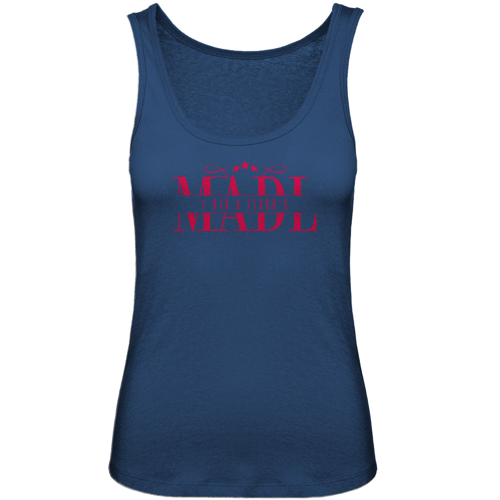 bayerisches Damen Premium Organic Tank Top I bin a fesch´s Madl - rot - Grantler Gwand