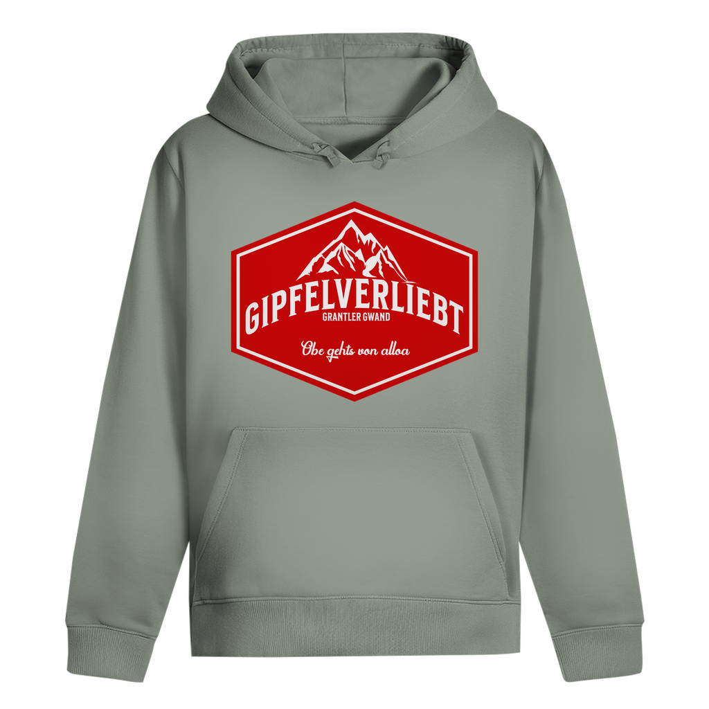 Bayerischer Hoodie Unisex - Gipfelverliebt Wappen- rot - Grantler Gwand