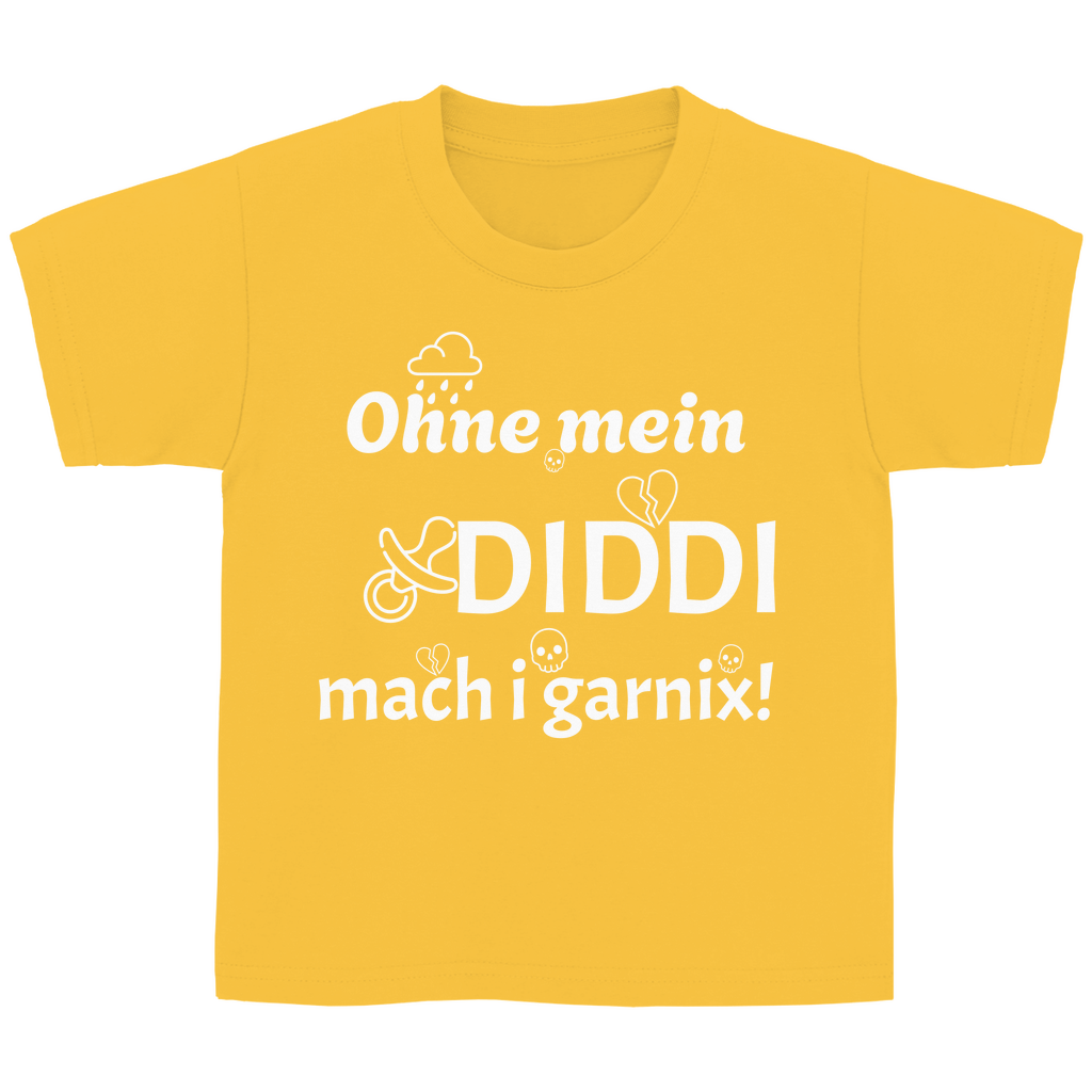 Bayerisches Kinder T-Shirt - Ohne mein Diddi - weiß - Grantler Gwand
