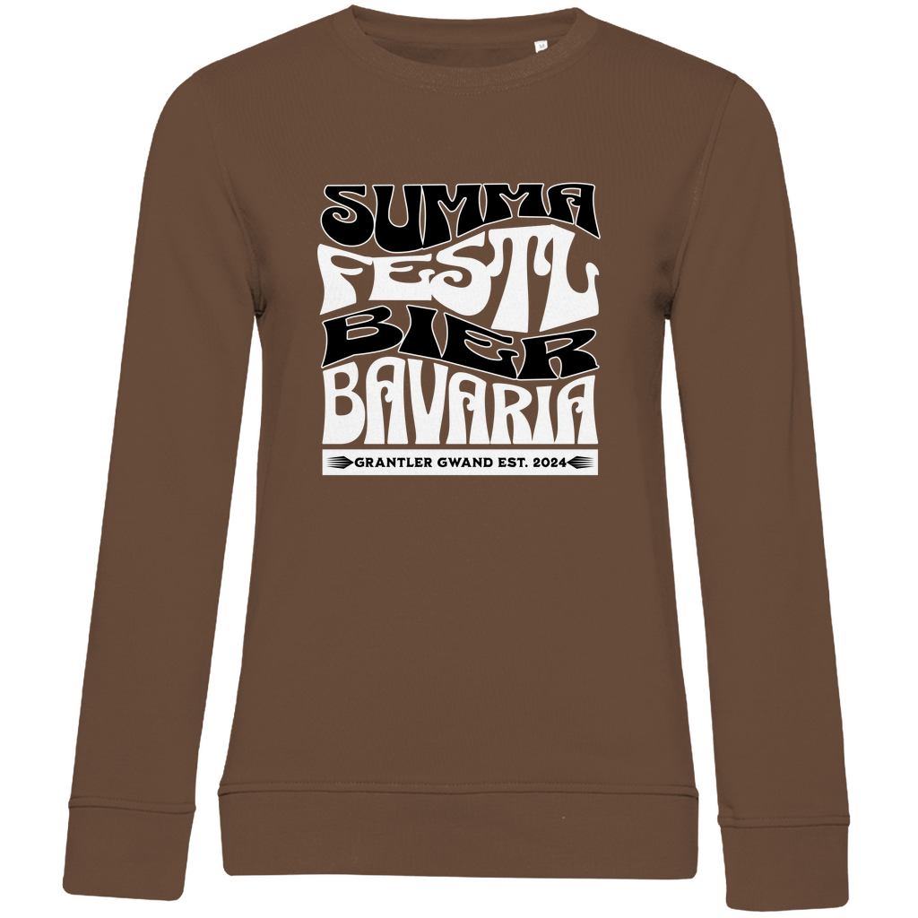 Damen Premium Bio Sweatshirt Summa, Festl, Bier, Bavaria - schwarz/weiß