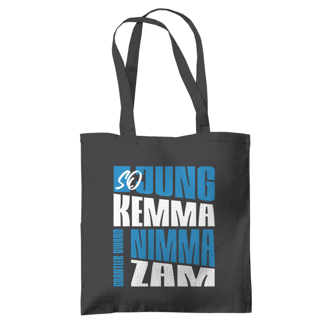 Bayerische Tragetasche - So jung kemma nimma zam - blau/weiß - Grantler Gwand