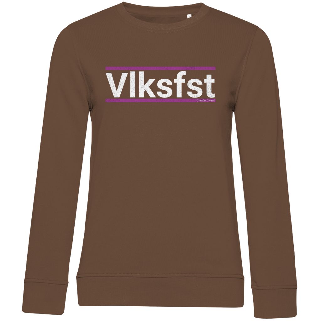 Damen Premium Bio Sweatshirt Vlksfst - lila/weiß