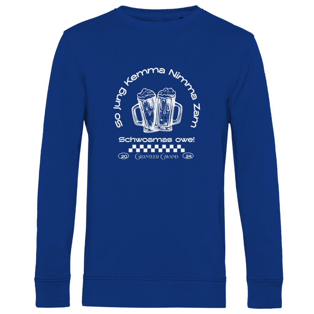 Herren Premium Bio Sweatshirt So jung kemma nimma zam, schwoamas owe - weiß