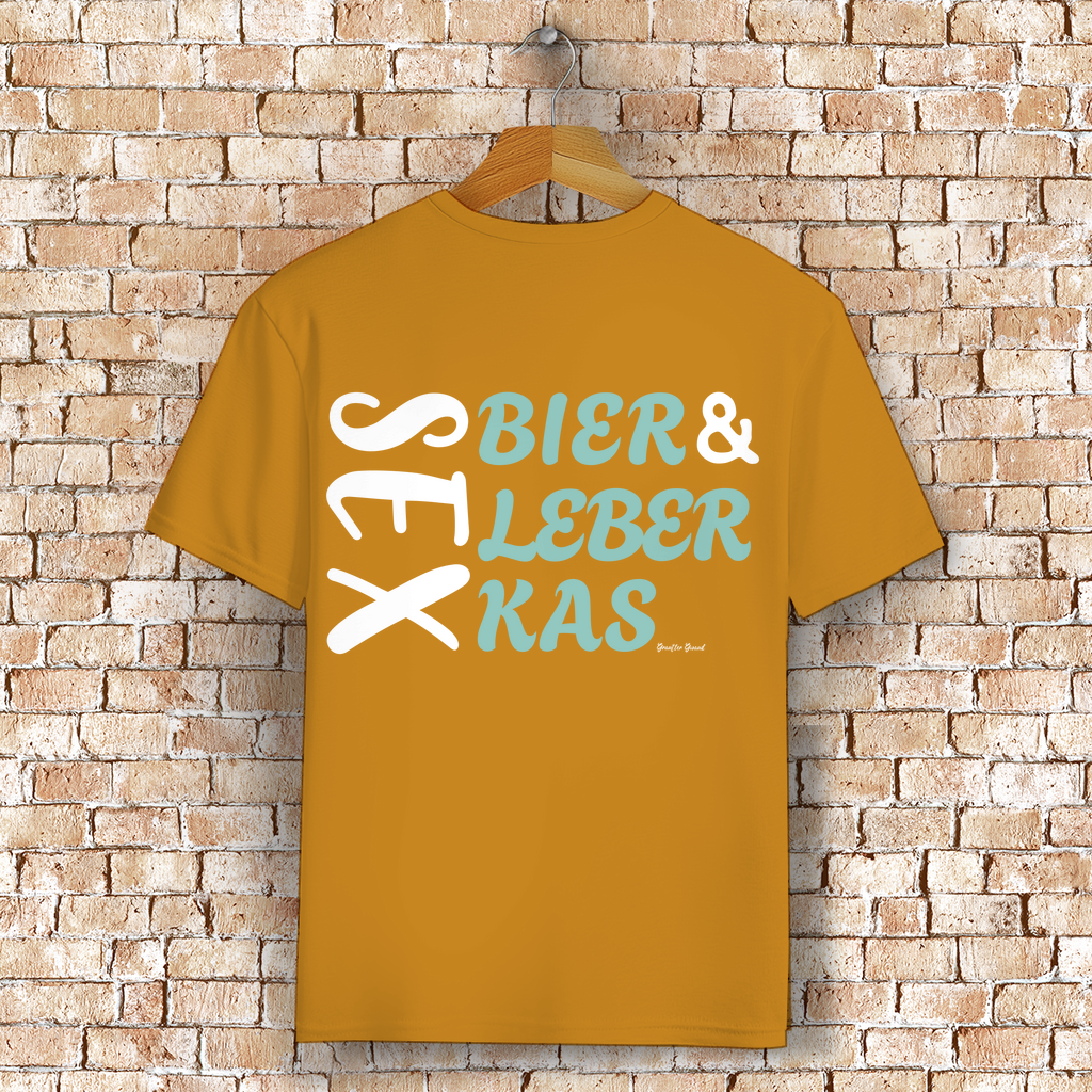 Bayerisches T-Shirt Unisex - Sex, Bier, Leberkas - Grantler Gwand