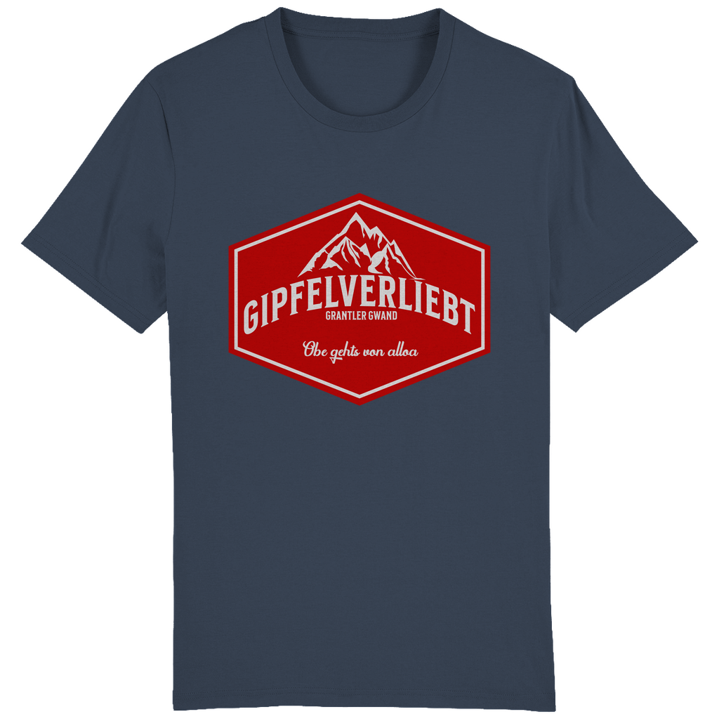 Bayerisches Herren T-Shirt Gipfelverliebt Wappen- rot - Grantler Gwand