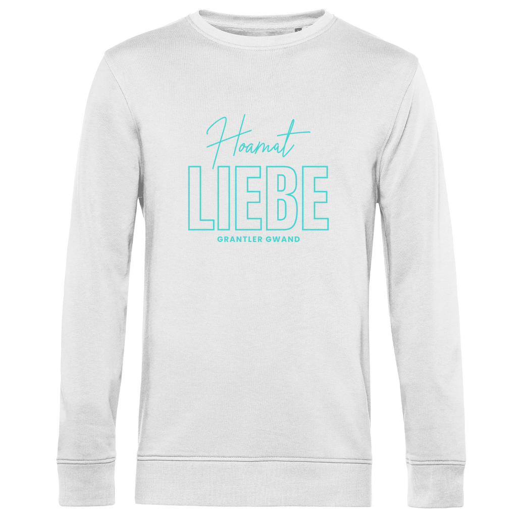 Herren Premium Bio Sweatshirt Hoamat Liebe - Mint