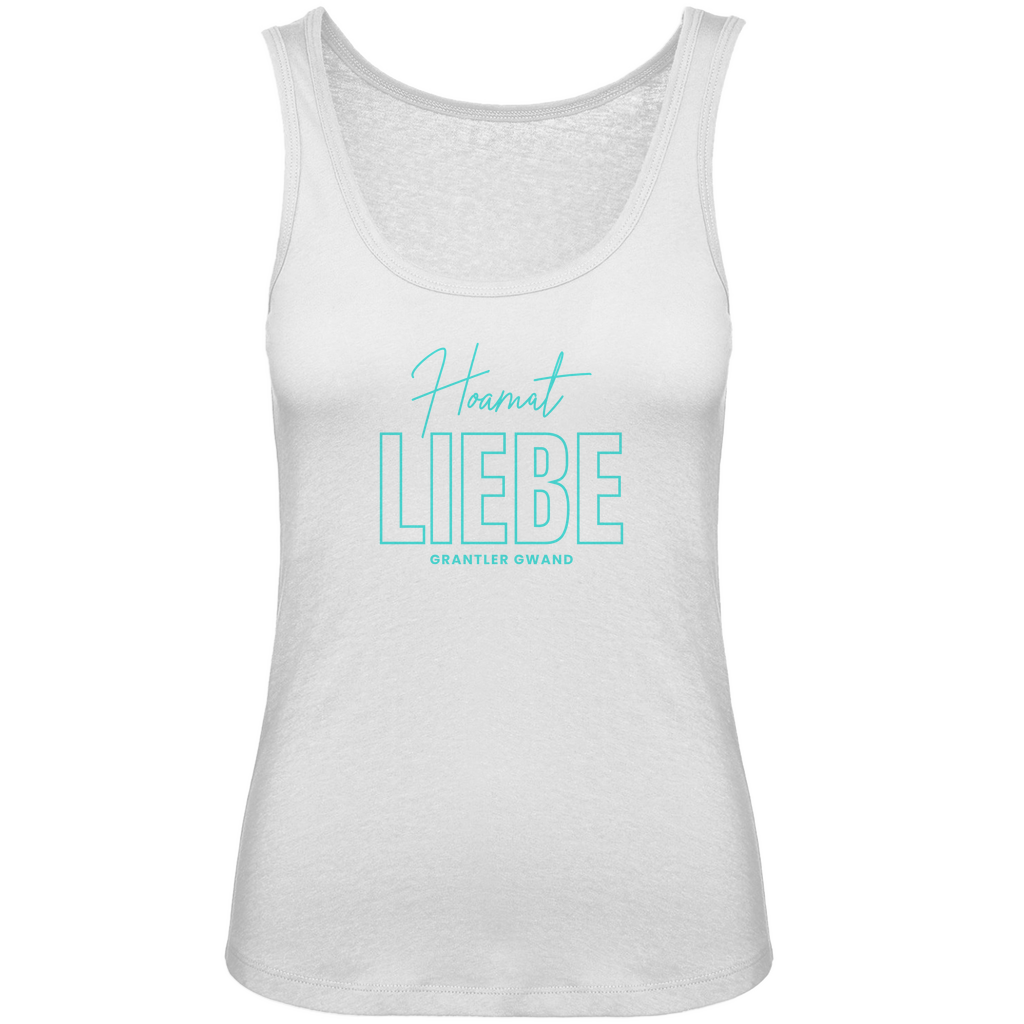 Bayerisches Damen Premium Organic Tank Top Hoamat Liebe - Mint - Grantler Gwand