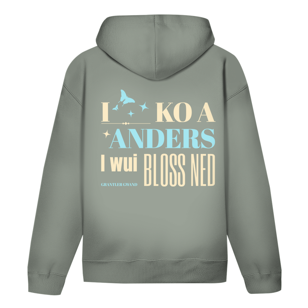 Bayerischer Damen Hoodie - I ko a anders - blau - Grantler Gwand