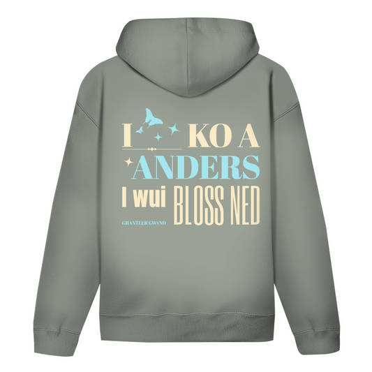 Bayerischer Damen Hoodie - I ko a anders - blau - Grantler Gwand