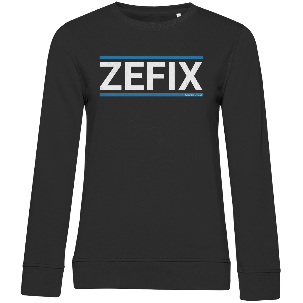 Damen Premium Bio Sweatshirt Zefix - blau/weiß