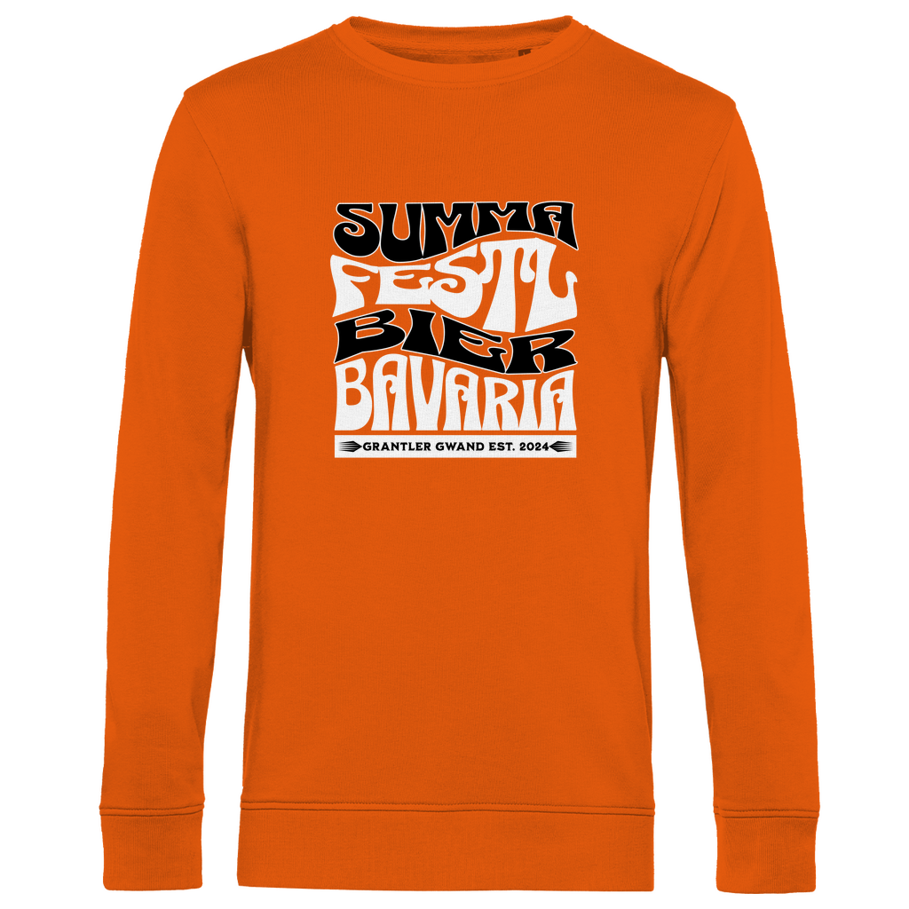 Herren Premium Bio Sweatshirt Summa, Festl, Bier, Bavaria - schwarz/weiß
