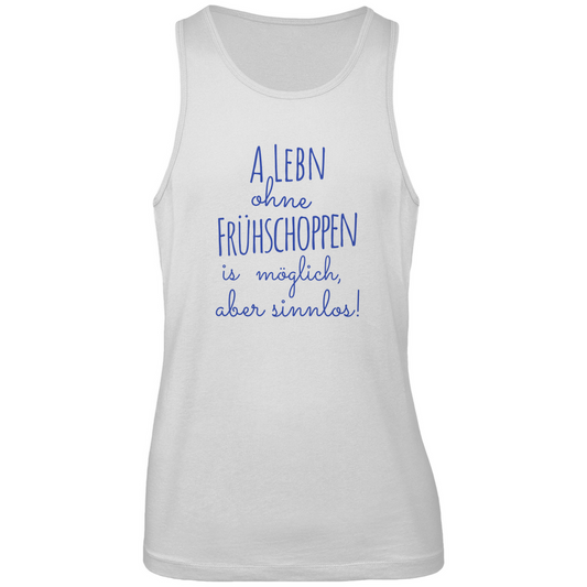 Bayerisches Herren Premium Tank Top A Lebn ohne Frühschoppen is möglich - blau - Grantler Gwand