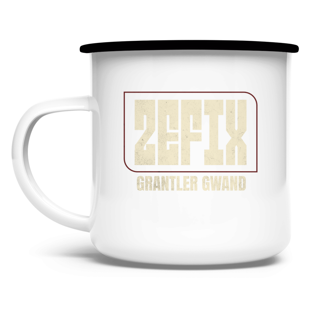 bayerische Emaille Tasse Zefix - Gold - Grantler Gwand