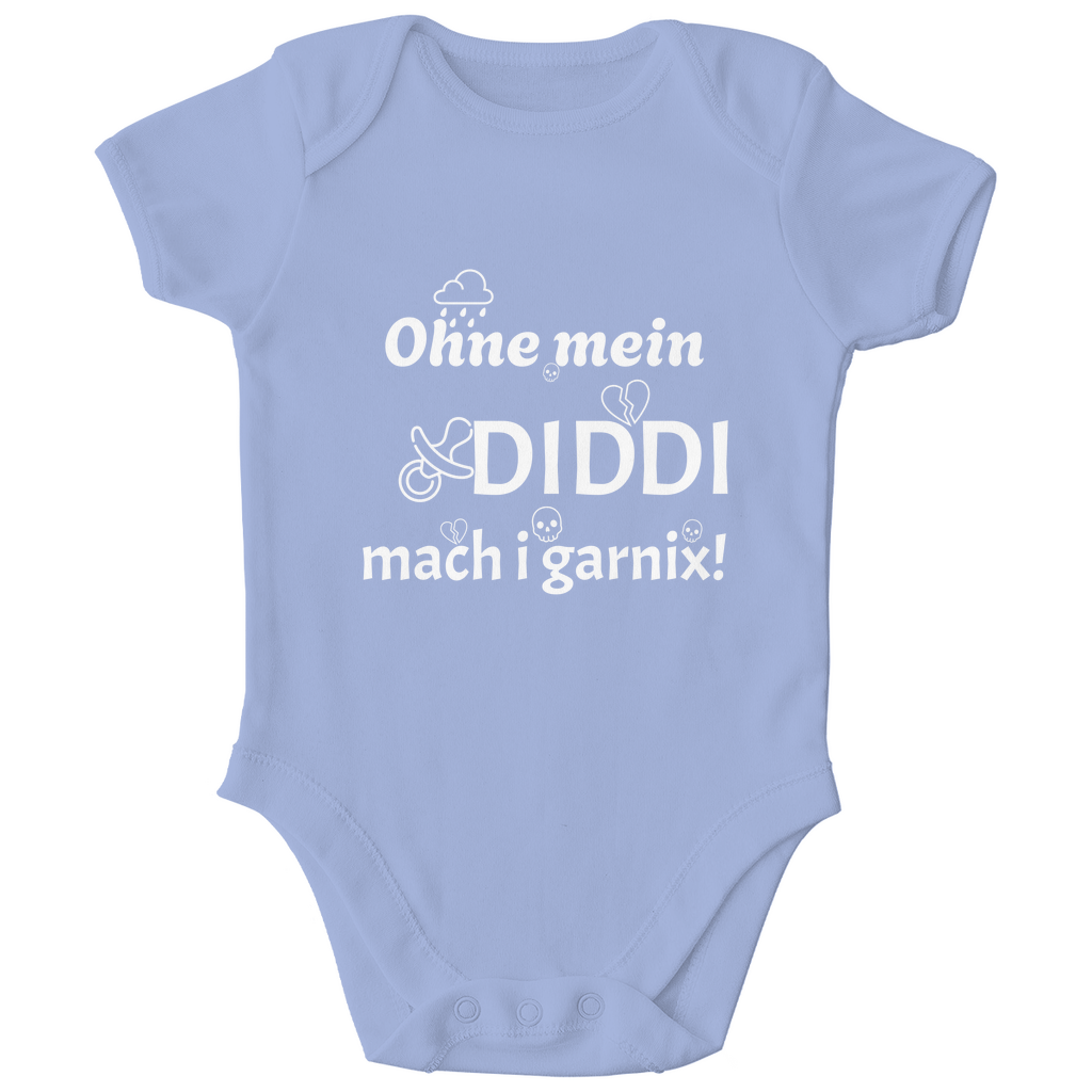 Bayerischer Bio Baby Body Ohne mein Diddi - weiß - Grantler Gwand