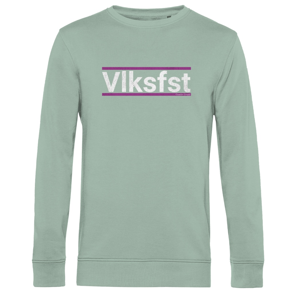 Herren Premium Bio Sweatshirt Vlksfst - lila/weiß