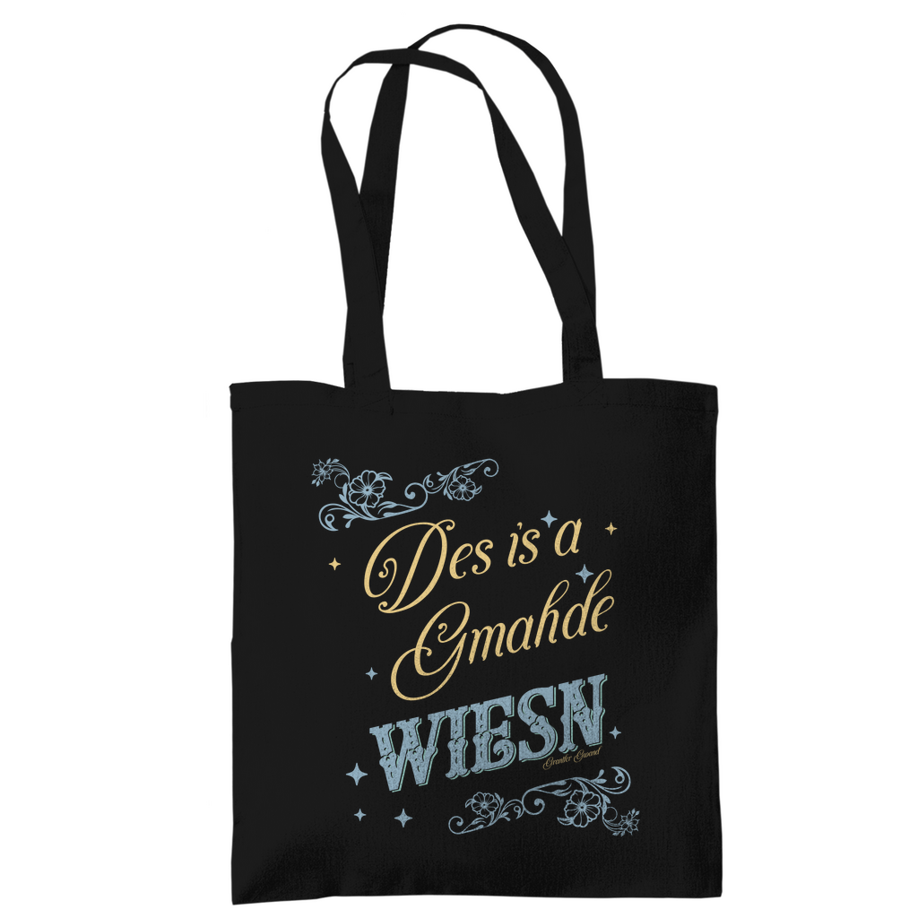 Bayerische Tragetasche Des is a gmahde Wiesn - grün/gold - Grantler Gwand