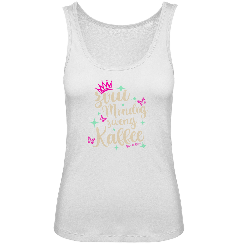 bayerisches Damen Premium Organic Tank Top Z´vui Mondog, z´weng Kaffee - Grantler Gwand