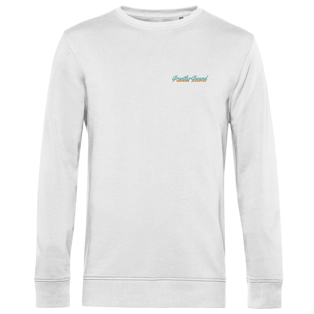 Bayerisches Herren Premium Bio Sweatshirt - A Hoibe a day keeps the Doctor away - Front- und Backprint - Grantler Gwand