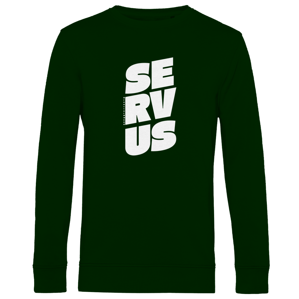 Herren Premium Bio Sweatshirt Servus - weiß