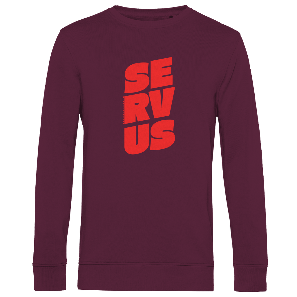 Herren Premium Bio Sweatshirt Servus - rot