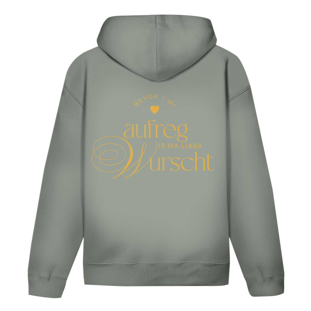 Bayerischer Hoodie Unisex - Bevor I mi aufreg, is ma liaba Wurscht - Senf - Grantler Gwand
