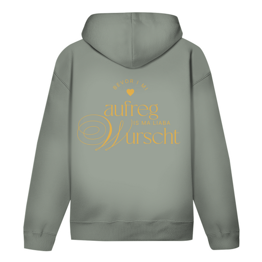 Bayerischer Hoodie Unisex - Bevor I mi aufreg, is ma liaba Wurscht - Senf - Grantler Gwand