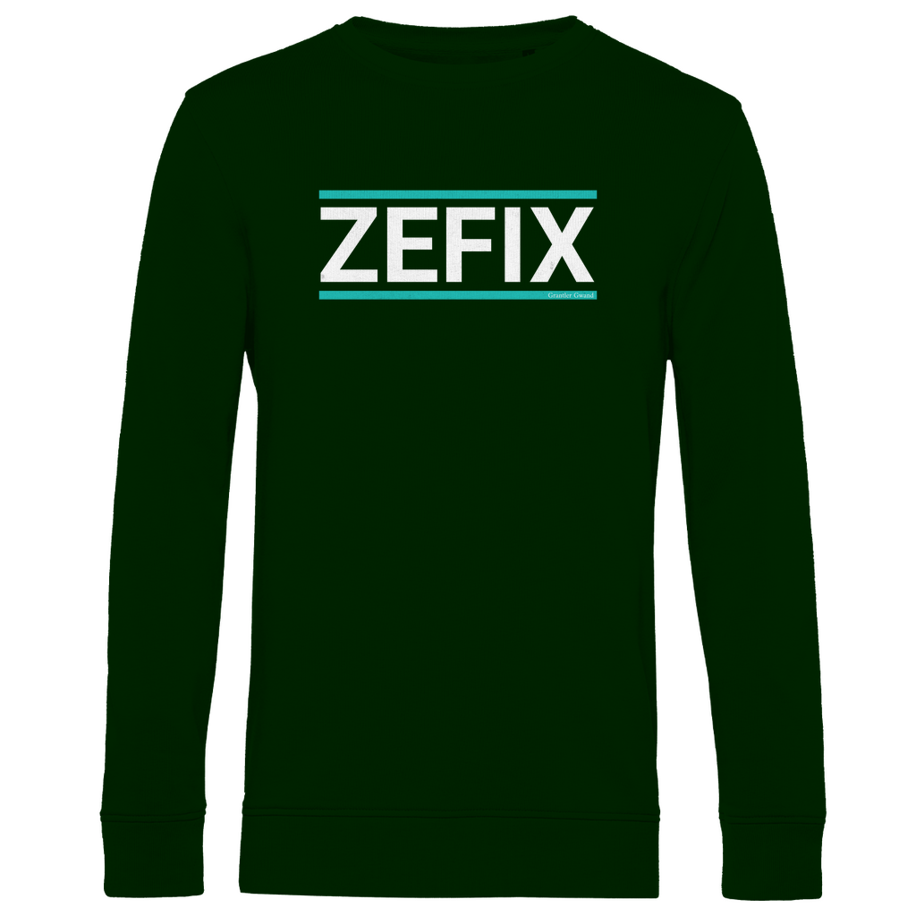 Herren Premium Bio Sweatshirt Zefix - grün/weiß