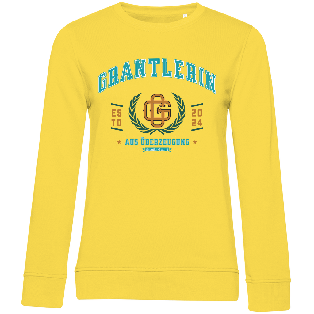 Damen Premium Bio Sweatshirt Grantlerin aus Überzeugung - mint/gold