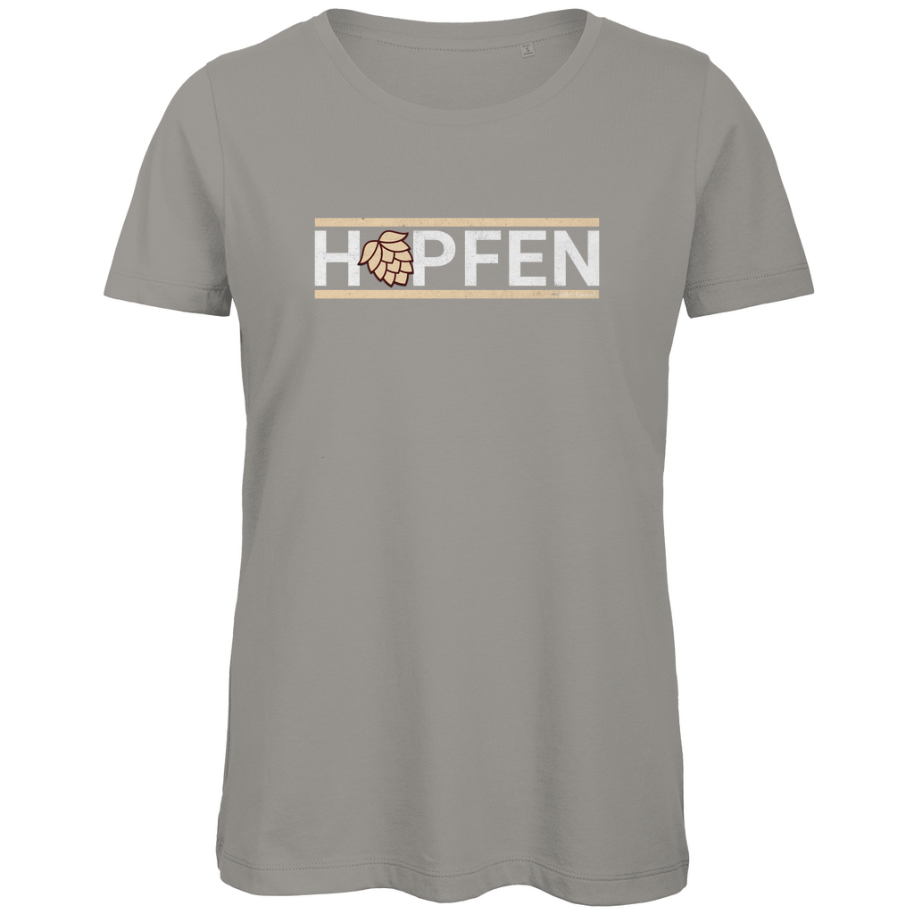 Bayerisches Damen Premium Bio T-Shirt Hopfen - gold - Grantler Gwand